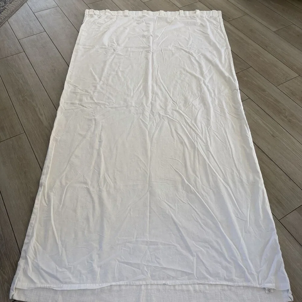 Pottery Barn Emery Drapes Set 2 White 50x 96 Curtains Blackout Lined Pole Top